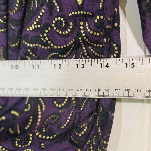 Whimsigoth Faux Two-Piece Dress 10 Purple Glitter Damask Witchy Goth R&K Party - Picture 5 of 9